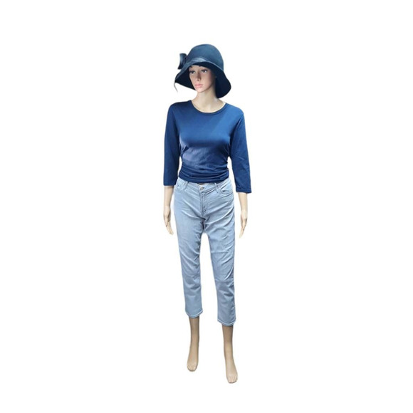 Mother Womens 26 The Dropout Cropped Jeans Gray Stretch Light Wash Mid Rise USA - Picture 1 of 7